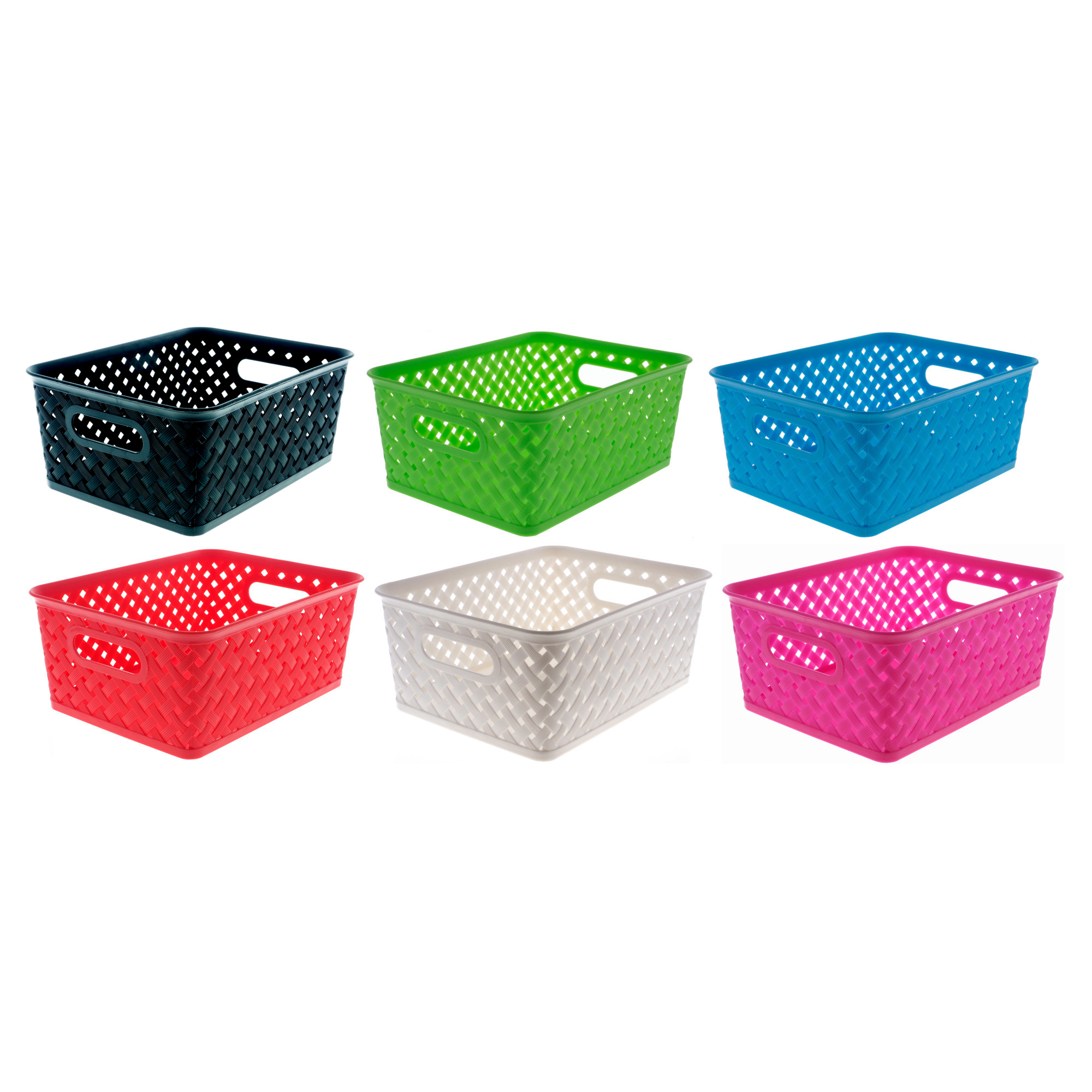 Small Plastic Woven Basket (Assorted Colours) Dollarama