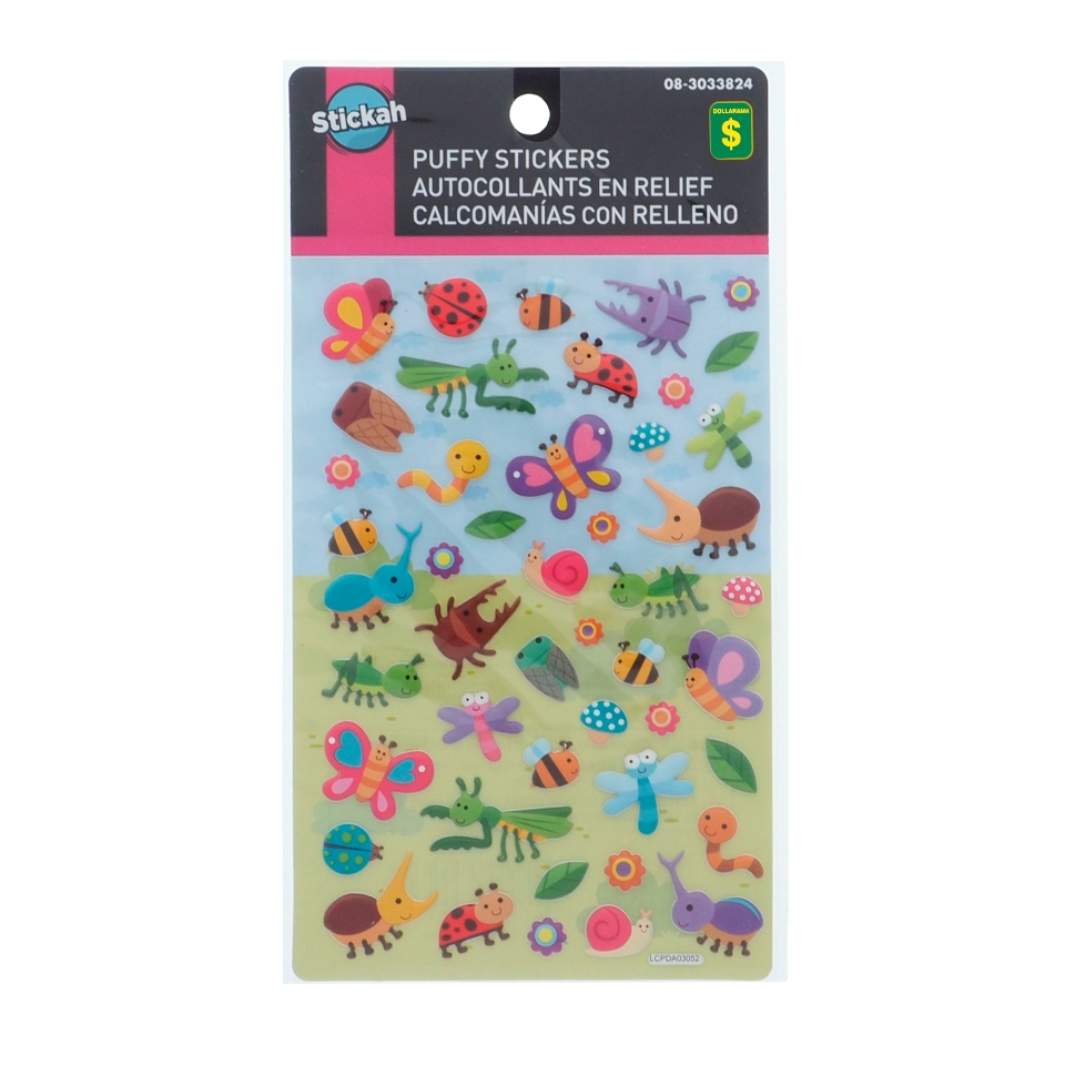 Puffy Stickers (Assorted Colours) | Dollarama