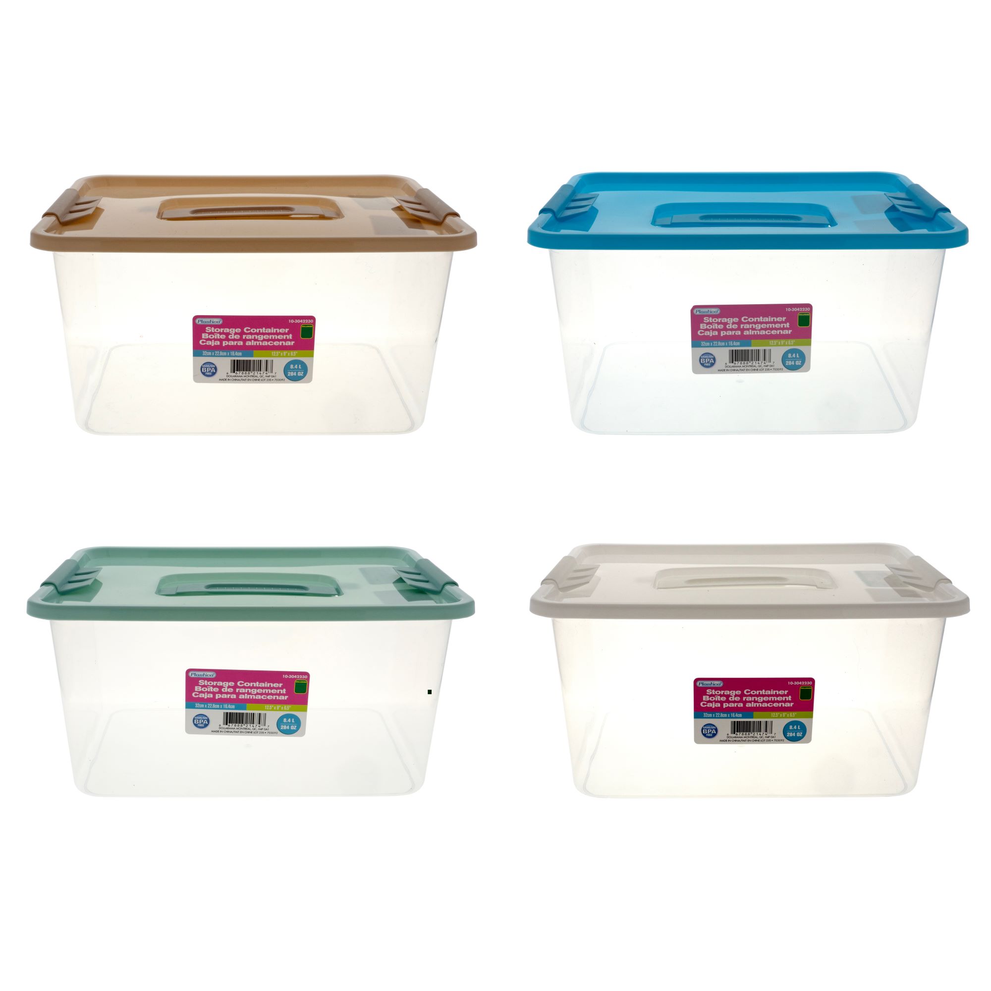 8.4L Storage box with clips on lid | Dollarama