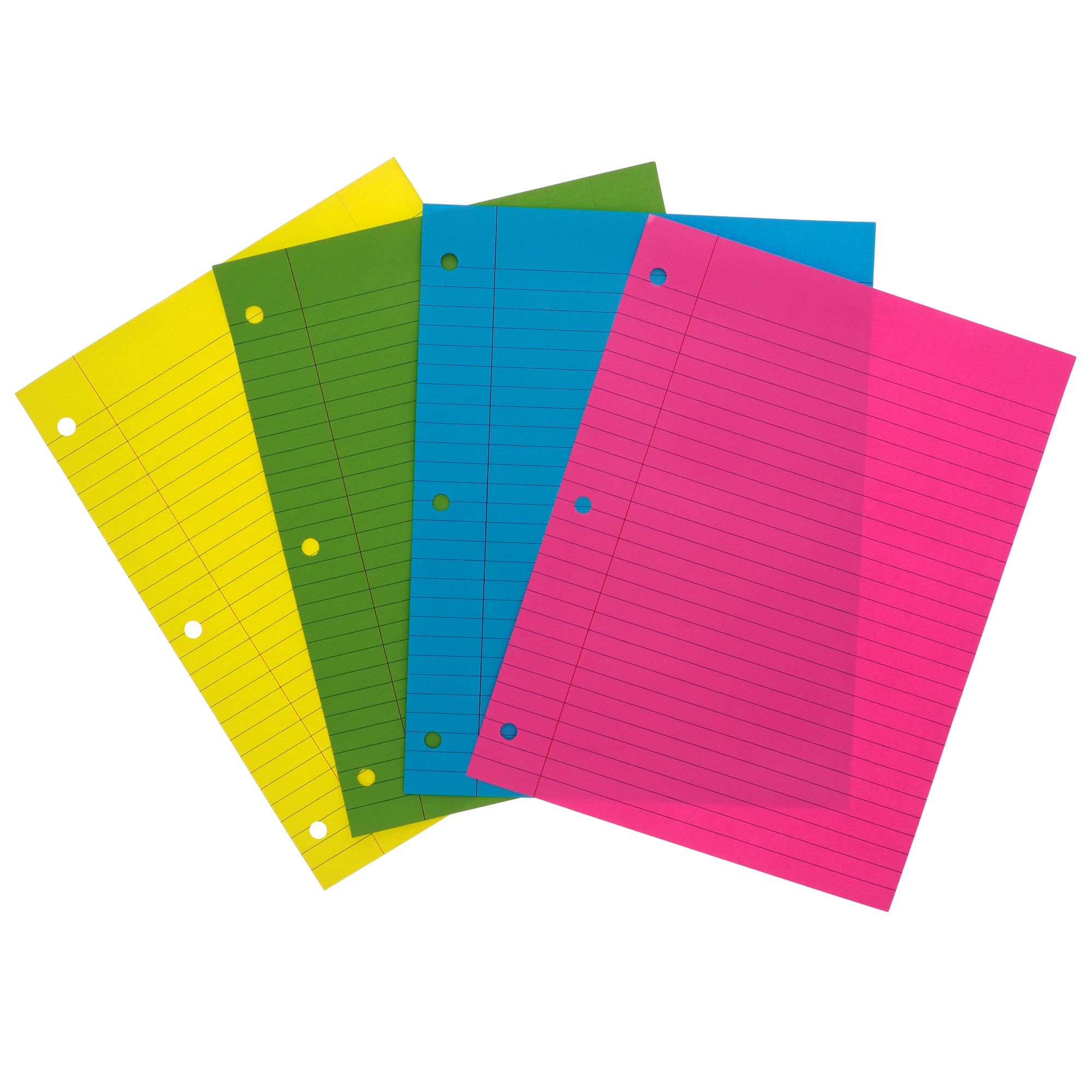 100 PK Neon Colored Wide Ruled Filler Paper | Dollarama