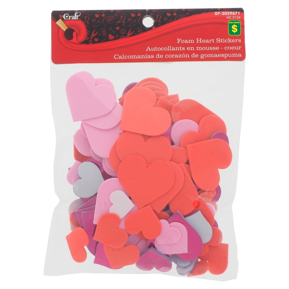 108PK Foam Heart Stickers | Dollarama