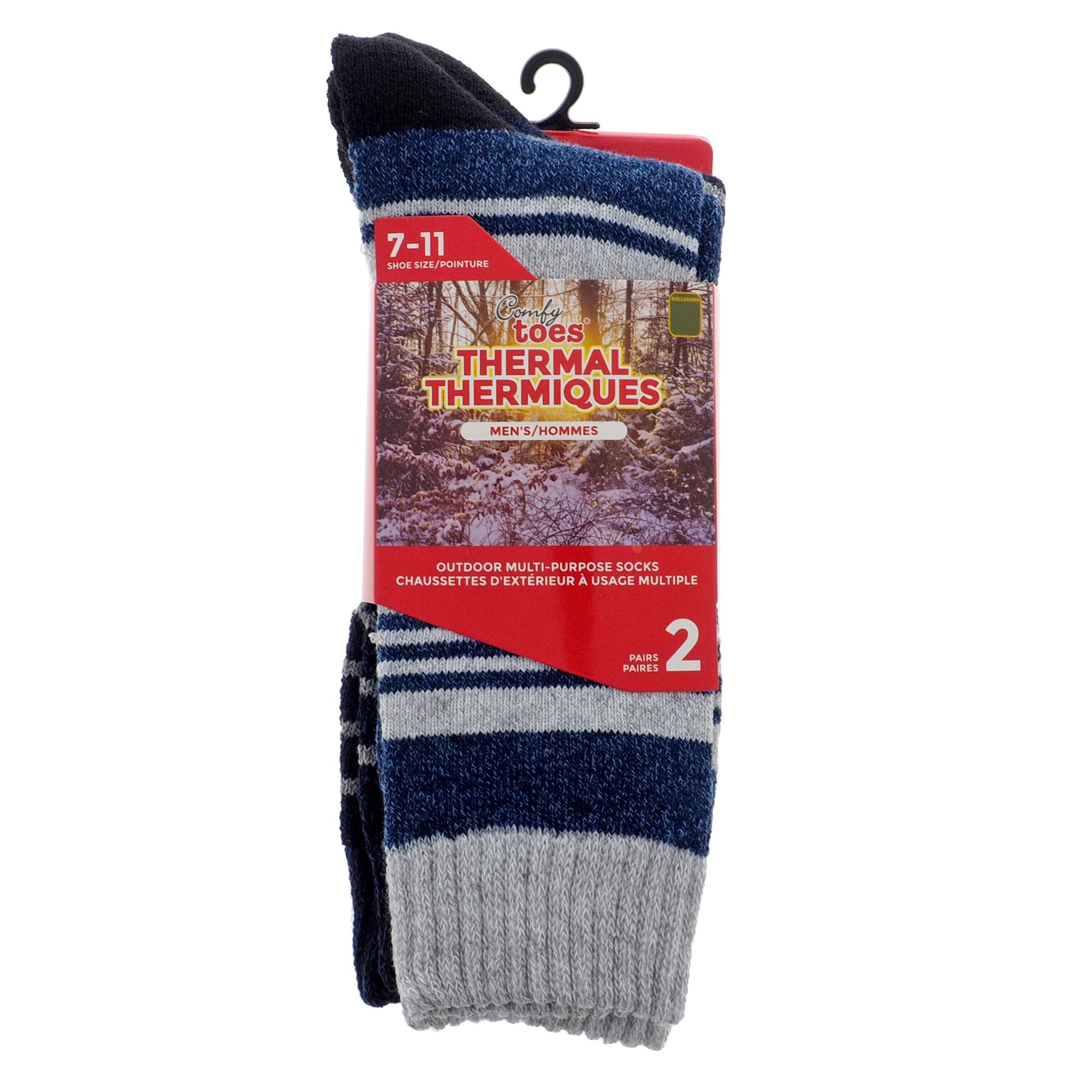 2PK of Thermal Outdoor Socks for Men Dollarama