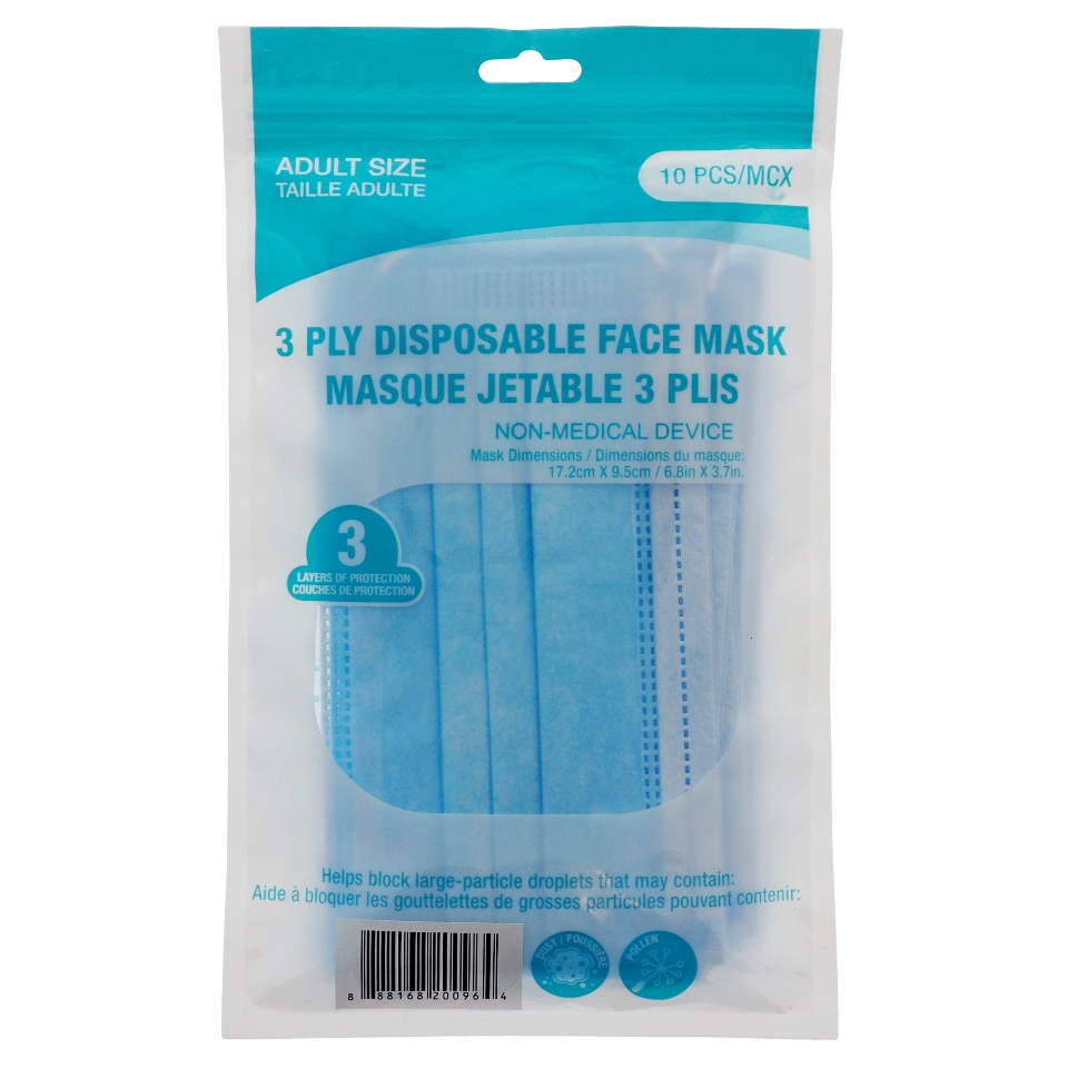 Download 10pk 3 Ply Disposable Face Masks Dollarama PSD Mockup Templates